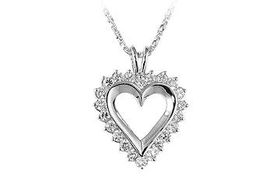 Heart CZ Sterling Silver Pendantheart 