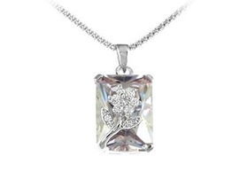 Rectangle CZ Sterling Silver Pendantrectangle 