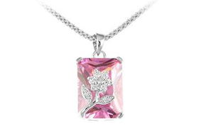 Rectangle CZ Sterling Silver Pendantrectangle 