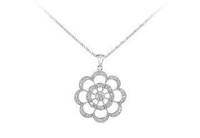 Flower CZ Sterling Silver Pendantflower 