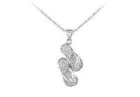 Flip-flop CZ Sterling Silver Pendantflip 