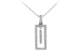 CZ Rectangular Sterling Silver Pendantrectangular 