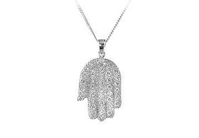 Religious Hand CZ Sterling Silver Pendantreligious 