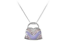 Handbag CZ Sterling Silver Pendanthandbag 