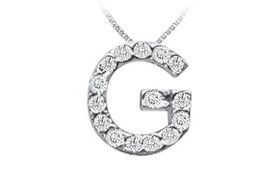 CZ Initial Sterling Silver Pendantinitial 