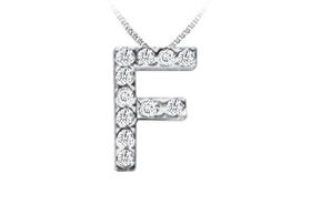 CZ Initial Sterling Silver Pendantinitial 