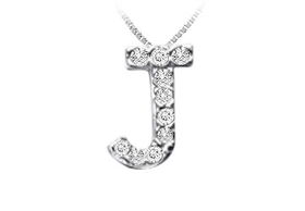 CZ Initial Sterling Silver Pendantinitial 