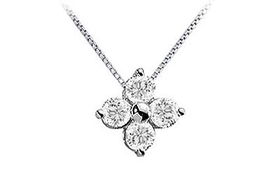 Diamond Flower Pendant : 14K White Gold - 0.33 CT Diamondsdiamond 