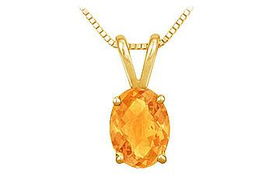 Citrine Solitaire Pendant : 14K Yellow Gold - 1.00 CT TGWcitrine 