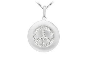 Diamond Peace Pendant : 14K White Gold - 0.33 CT Diamondsdiamond 