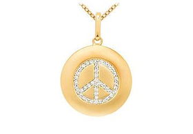 Diamond Peace Pendant : 14K Yellow Gold - 0.33 CT Diamondsdiamond 