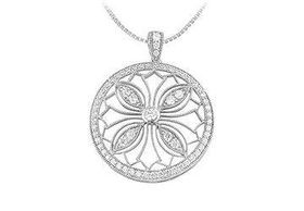 Diamond Circle Pendant : 14K White Gold - 0.75 CT Diamondsdiamond 