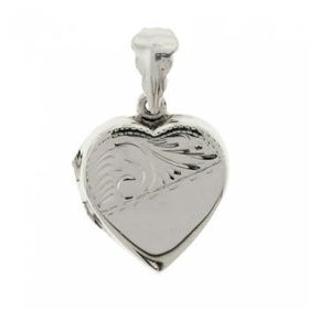 Sterling Silver Heart Locket - 2 Pictures & Diamond Cutsterling 