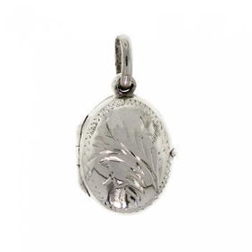 Sterling Silver Picture Locket Oval & Laser Cut Designsterling 