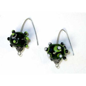 Glass "Alien" Bead Earrings - Chileglass 