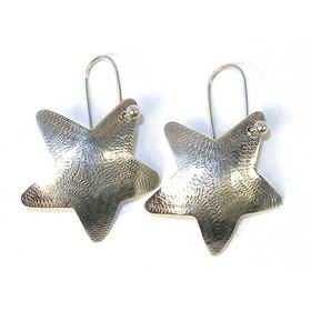 Etched Silver Star Earrings - Chileetched 