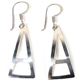 Silver Triangle A-Frame Earrings - Chilesilver 