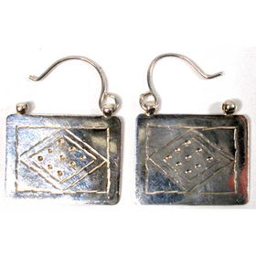 Silver Square "Suitcase" Earringssilver 