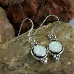 Silvery Opal Earringssilvery 