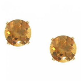 14KT Yellow Gold Earrings Stud Citrine Gems 2 Cttwyellow 