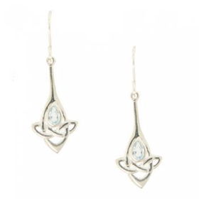 Sterling Silver Celtic Knotwork Drop Earrings Bl Topazsterling 