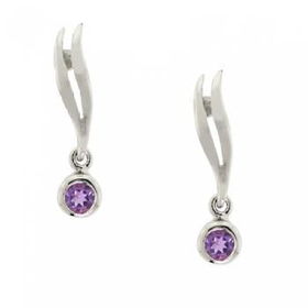 New Amethyst Sterling Silver Dangle Earringsamethyst 