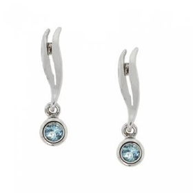 Sterling Silver Dangle Stud Earrings Genuine Blue Topazsterling 