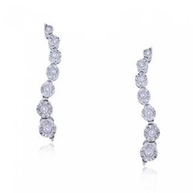 White Gold Journey Drop Earrings Illusion Set Diamondswhite 