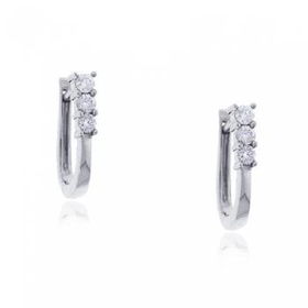 14KT White Gold Hinge Hoop Earrings 1/4 Carat Diamondwhite 