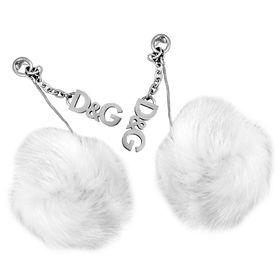 Snow Silver Tone and Faux Fur Earringssnow 