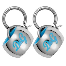 Bubble Silver Tone and Light Blue DandG Logo Resin Earringsbubble 