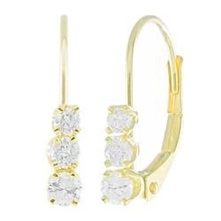 10k Yellow Gold Hoop Diamond Earringsyellow 