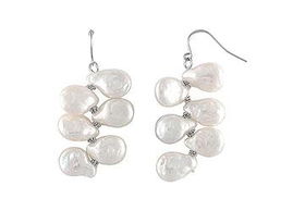 Cultured Pearl Drop Earrings : 14K White Goldcultured 