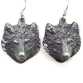 Earth Spirit Earrings - Wolf Headearth 