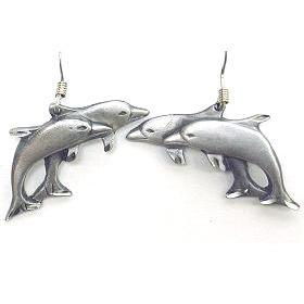 Dangle Earrings - Two Dolphinsearth 