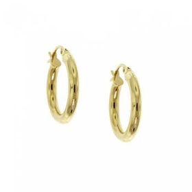 New Solid Yellow Gold Hoop Earrings - Plain & Polishedsolid 