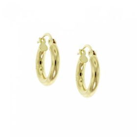 New Solid Yellow Gold Hoop Earrings - Small & Polishedsolid 