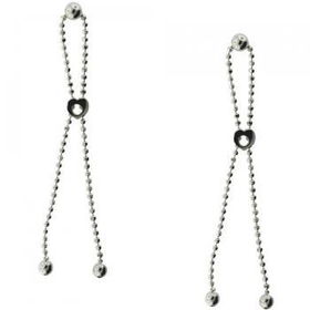 925 Sterling Silver Beaded Dangling Drop Heart Earringssterling 