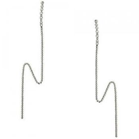 Ladies 925 Sterling Silver Zigzag Threader Earringsladies 