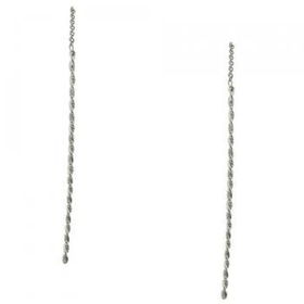 925 Solid Sterling Silver Twisted Bar Threader Earringssolid 