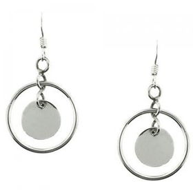 Silver Circle of Love Dangle Earrings French Wiresilver 