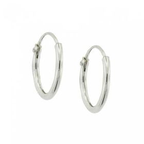 Polished Sterling Silver Hoop Earrings 10mm Diameterpolished 