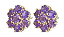 10k Yellow Gold Amethyst Earringsyellow 