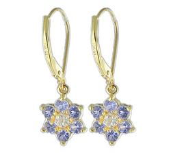 10k Yellow Gold Tanzanite Diamond Earringsyellow 