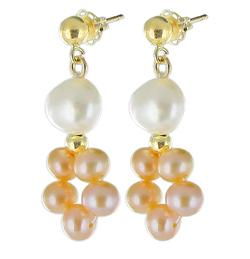 14k Gold Red Pearl Earringsgold 