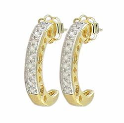 10k Yellow Gold Black Hoop Diamond Earringsyellow 