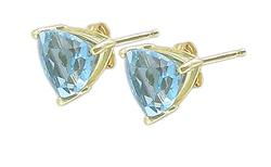 10k Yellow Gold Blue Topaz Earringsyellow 