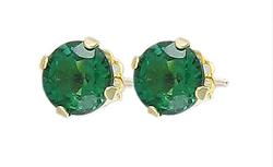 10k Yellow Gold Emerald Earringsyellow 