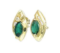 10k Yellow Gold Emerald Sapphire Earringsyellow 