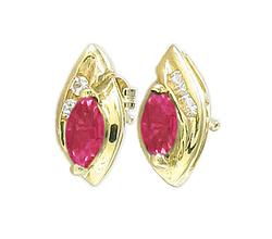 10k Yellow Gold Ruby Sapphire Earringsyellow 